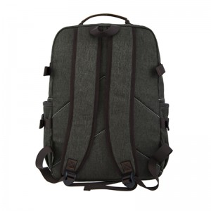 18SC-6891D Arm Canbhás Glas Durabel Fíor-leathar Backpack Gnó Glúine Pacáiste Pacáiste Fíor-Thaisteal