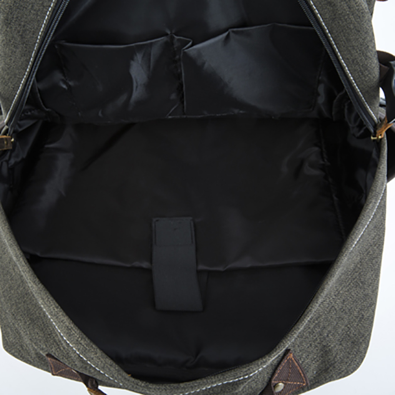 18SC-6891D Arm Canbhás Glas Durabel Fíor-leathar Backpack Gnó Glúine Pacáiste Pacáiste Fíor-Thaisteal