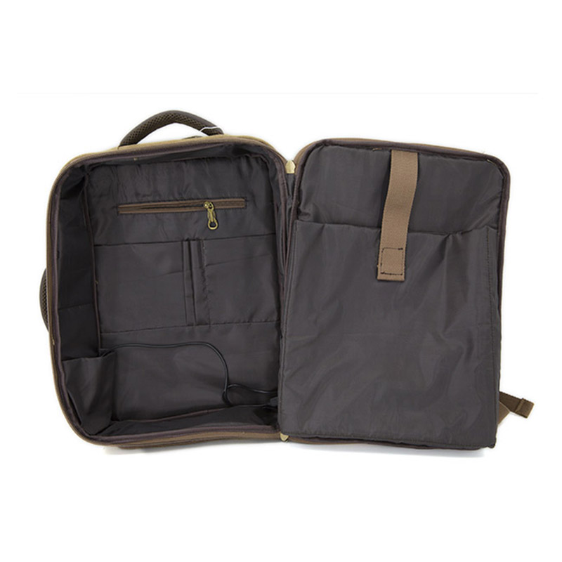 19SA-7921D Táirgí te Camel Frith-ghoid Backpack Le Pacáiste Daypack Muirearú Usb