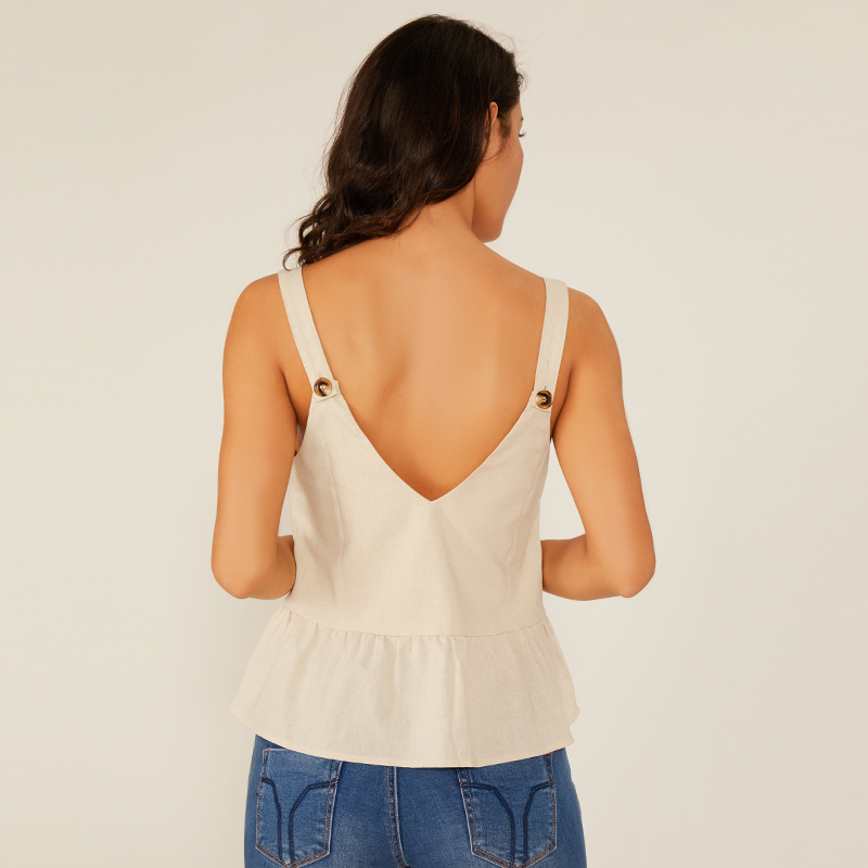 Dearadh Samhraidh V Cailíní Sexy Sleeveless Faisean Dearadh Shirt Bán Sleeveless Shirt Lady Blouse