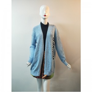 AN LITIR GORM GRID CARDIGAN RLWS0036F
