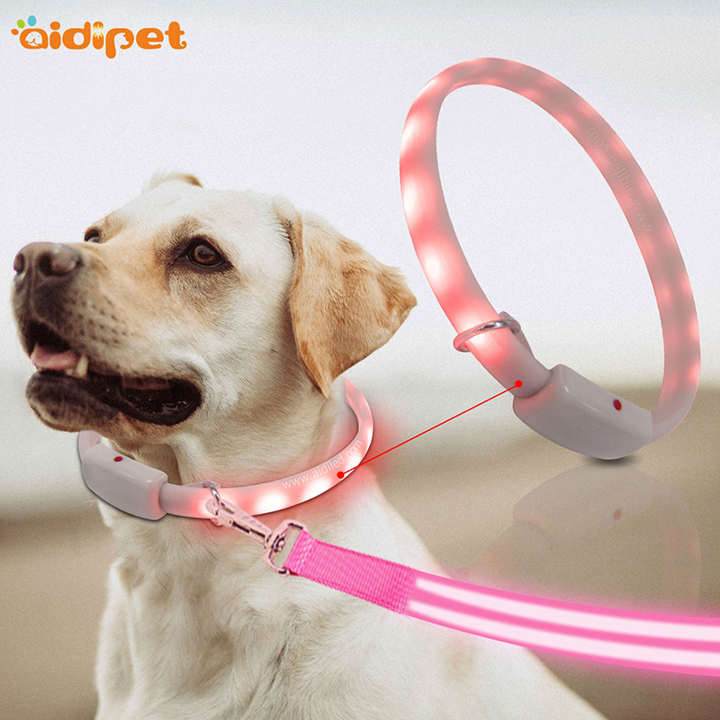 Pet Bronntanais Silicone Collar Colorful Madraí Pearsanta faoi stiúir Collar Madraí Leictreonach