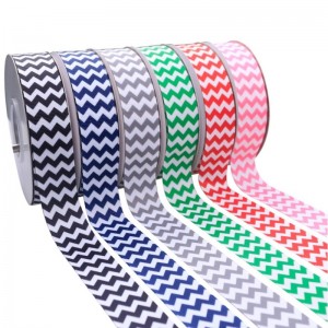 5 # Logo Saincheaptha Coitianta Chevron Clóbhuailte Grosgrain Ribbon