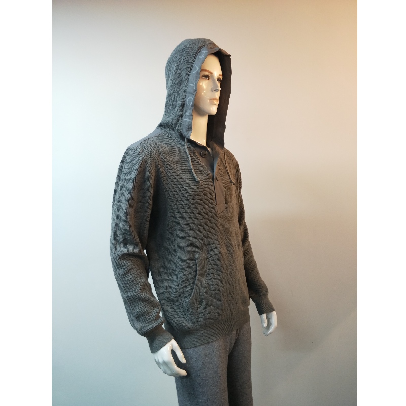 GRAY HOODED SWEATER RLMS0004F