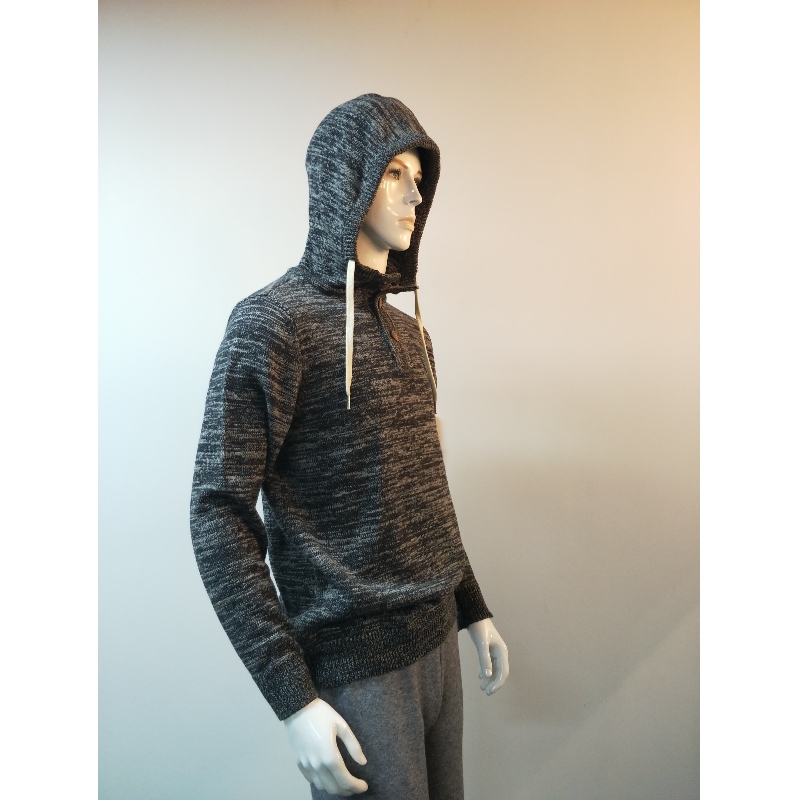 GRAY HOODED MAN SWEATER RLMS0005F