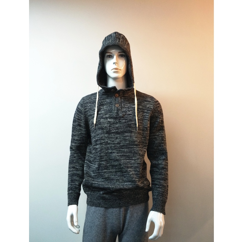 GRAY HOODED MAN SWEATER RLMS0005F