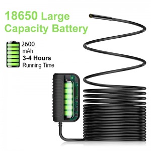 Ceamara Cigireachta Borescope Gan Sreang, Rún 2 Mhilliún HD, Fad Focal Fadó, Battery 2600 MAA, IP68 11.5ft uiscedhíonach