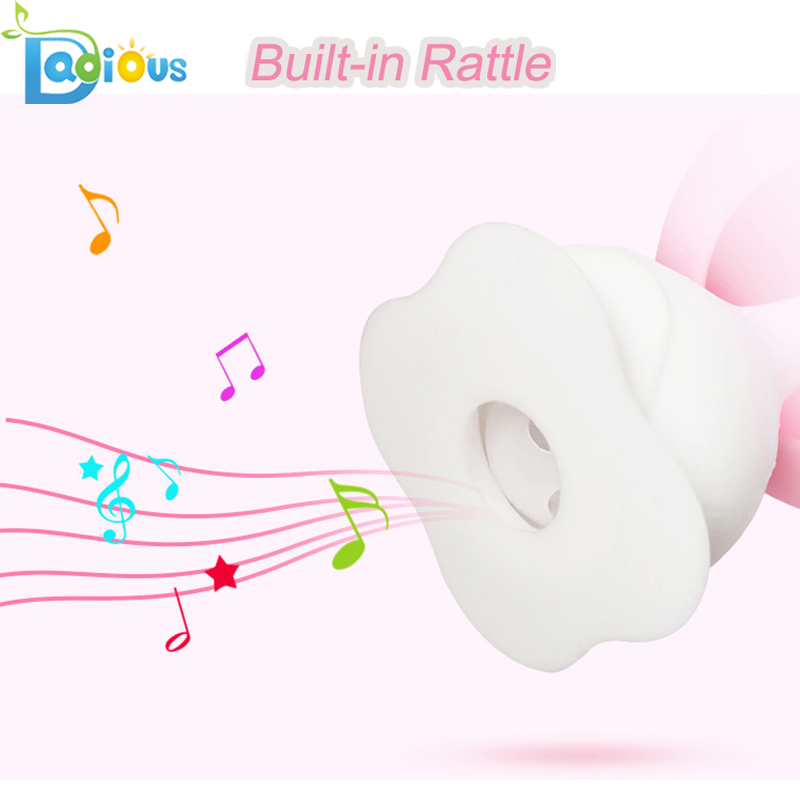 Sábháilteacht Dearaidh Nua Leanbh Teether Rattle Grád Bia Silicone Baby Teether Teether Baby Saor in Aisce BPA