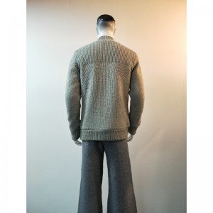 GRAY SWEATER COAT RLMS0067F
