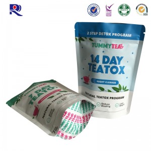 Trükitud ja lamineeritud püstiasendiga kotike, millel on tagasikeeratav lukk või lukk