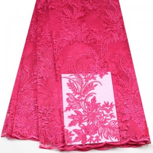 Gúna bridal te a dhíol fabraic lása bróidnithe 3d do mhná