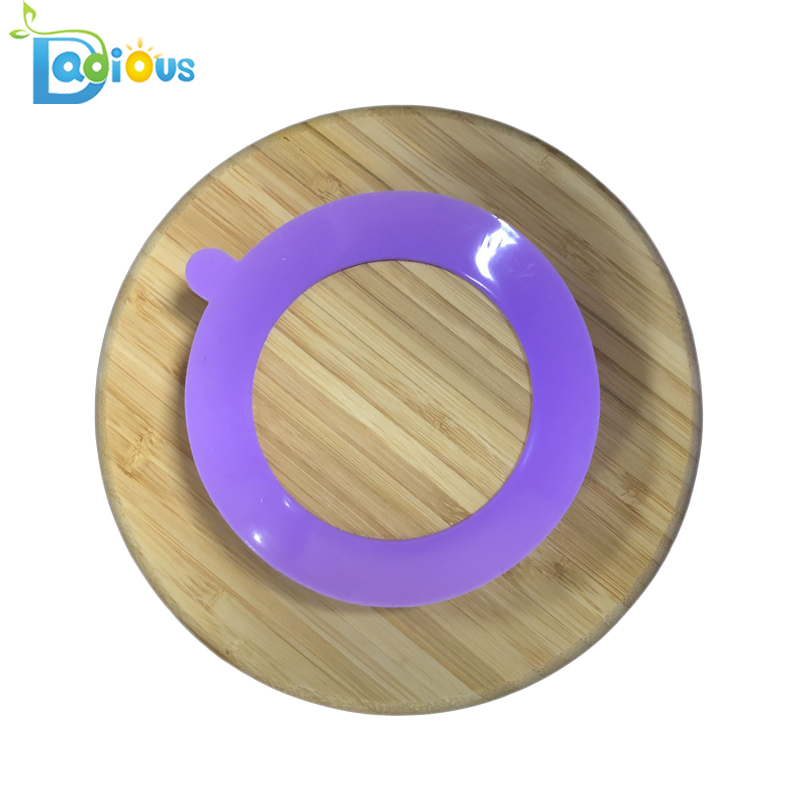 Grian Bia Silicone Sucker Súchán Silicone Saor in Aisce BPA le haghaidh Pláta Bambú Bowl Bambú Neamh-Duillín le Fáinne Súchán Fan Coimeádta