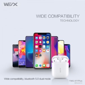 WEX -A11 Pluss traadita kõrvapungad _bluetooth5.0 kõrvaklapid TWS _tõelinetraadita stereo; kõrvaklapid
