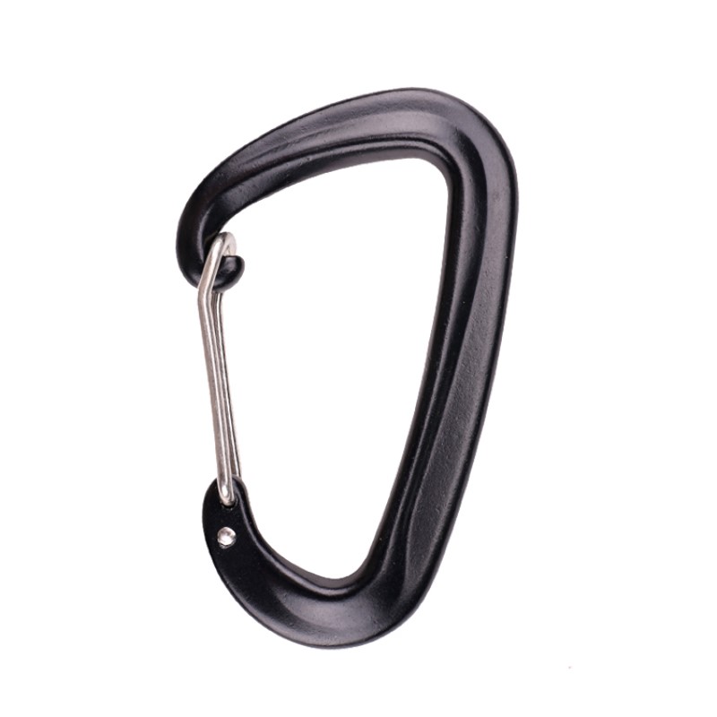 Carraig Hook Allamuigh dreapadóireachta campáil príomh-ghlas carabiner lasmuigh latch tapa trealamh titim ghlan glas sábháilteachta poll tóireála D cineál 304 cruach dhosmálta bar bar glas príomh-ghlas cóimhiotal alúmanaim glas