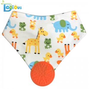 Dearadh is Déanaí BPA Saor in Aisce Bib Chew Bandana Cotton Teether Bandana Bib Baby Bibs do Drooling agus Teething