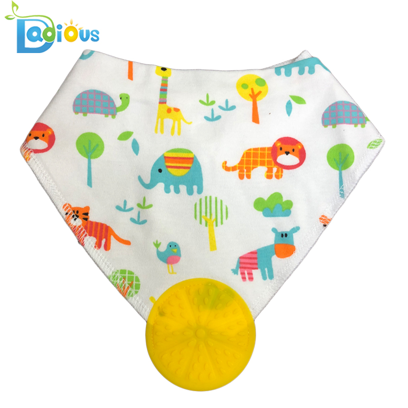 Dearadh is Déanaí BPA Saor in Aisce Bib Chew Bandana Cotton Teether Bandana Bib Baby Bibs do Drooling agus Teething