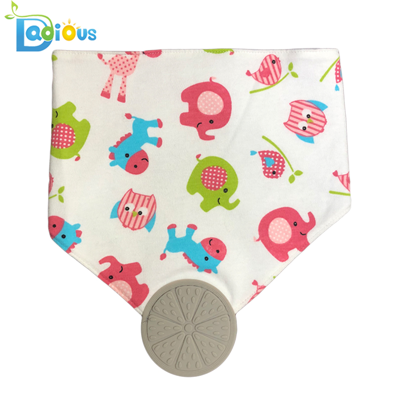 Dearadh is Déanaí BPA Saor in Aisce Bib Chew Bandana Cotton Teether Bandana Bib Baby Bibs do Drooling agus Teething