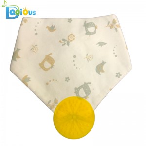 Teachtaireacht Linbh \u0026 Lapadán Bandana Bib Muslin Bibs Bandana Drool Bibí le Teether