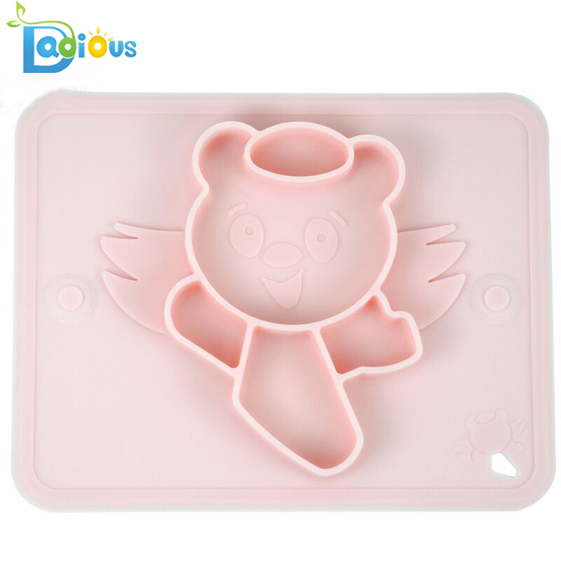 Lógó Saincheaptha Pláta um Bheathú Linbh píosa Silicone Baby Pláta le Cup Súchán An chuid is mó de na Tráidirí Ardchathaoireacha