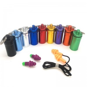 Buidéal míochaine cóimhiotal alúmanaim agus buidéal alúmanaim earplug