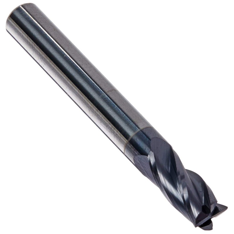 Muileann Deireadh Carbide Préimh Sholadach, Brataithe ALTiN, 4 Trastomhas, 1/4 
