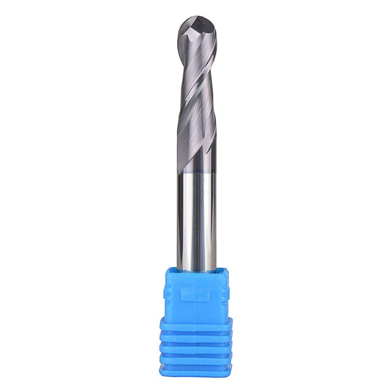 Miotal Ball Srón Carbide Deireadh Muileann Giotán Ródaire CNC Uirlisí Milling Double Bíseach Milling 3/8 orlach Shank le 3 orlach OVL