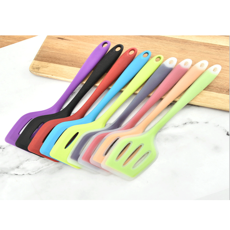 Uirlisí cistine silicone sluasaid phota shileacóin tréshoilseach pota teocht ard neamh-bata sluasaid sceite speisialta stéig mhairteola silicone sluasaid friochadh sluasaid