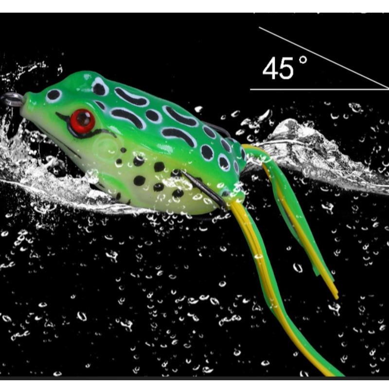 Silicone toirneach frog fréamhaithe Lei frog baoite baoite bhaoite bréagach Hook dúbailte bhaoite dubh iasc dubh speisialtóireacht i marú trealamh iascaireachta