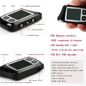 grabber cód carr le dhá aláram tarchuradóra 500 FSK LCD 500m