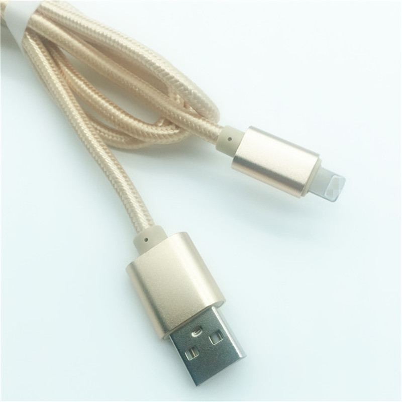 KPS-1005CB 8PIN 2M Brataithe le níolón ardcháilíochta 2A cábla sonraí usb go tapa do Iphone