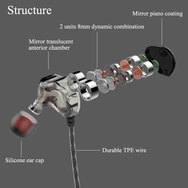 Tiománaí Dual Dearadh Earrook Steirió Earphone