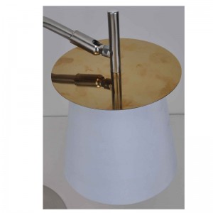 Lampa boird le scáth fabraice agus bileog maisiúcháin