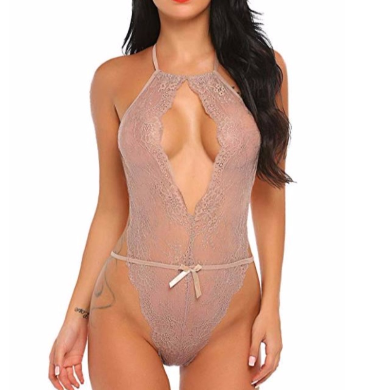 Lingerie Sexy do Mhná Lása Píosa Teddy One Piece Babydoll Bodysuit Roinnt Dathanna Ar Fáil Foireann Rose