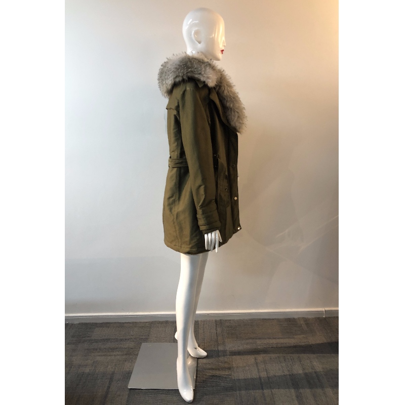 CÁR KHAKI LADIES 'FUR-COLLAR COST RLWPC0033