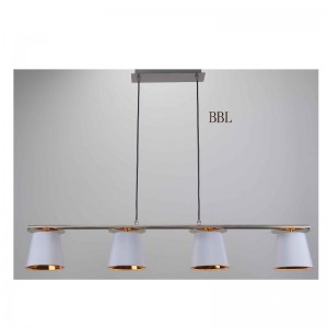 lampa pendant le scáth fabraice, scáth bán taobh istigh d'ór