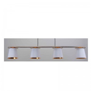 lampa pendant le scáth fabraice, scáth bán taobh istigh d'ór