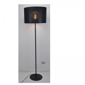 Lampa urláir le scáth fabraice gearrtha léasair, bonn cothrom