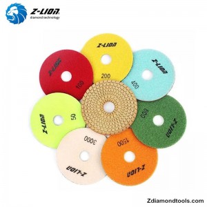 Roisín Z-LION ZL-123C Wet Diamond Snasú Pads le haghaidh Tionscadail Cloch