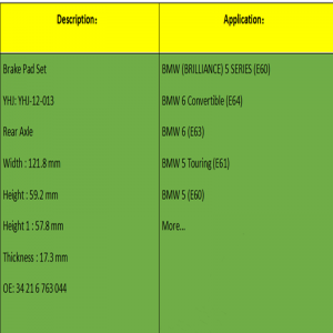 Pads coscáin (OE: 34216763044)
