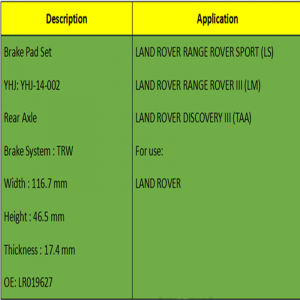 Pillíní coscáin (OE: LR019627)