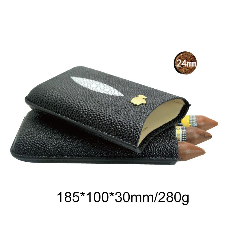 Reisimine kolm arvu Portable Leather Cigar Case