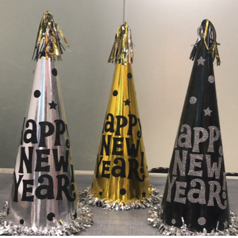 Head uut aastat Foil Fringe Koonokatsid Paper Glitteriga
