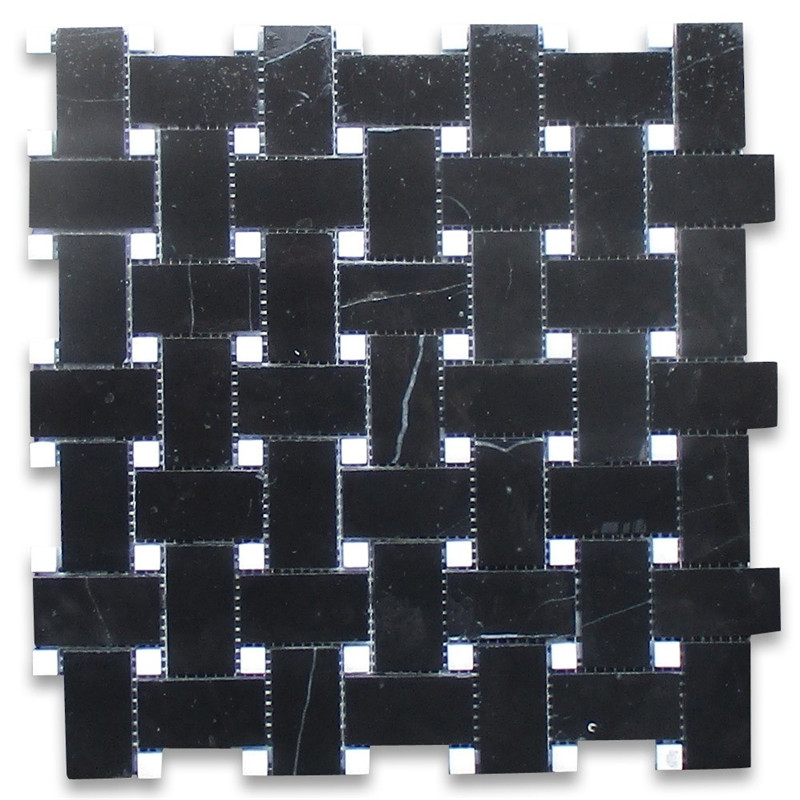 Tíl snasta mósáic Nero marquina 1x3 scadán scadán