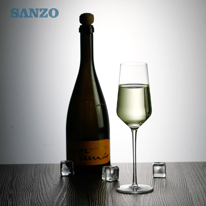 SANZO Black Leadfree Saincheaptha Méid Champagne Óil Saincheaptha Champagne Flutes Pink Champtene Gloine Fliúite