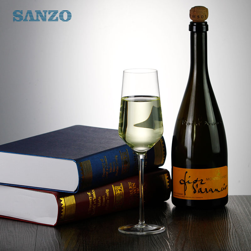 SANZO Black Leadfree Saincheaptha Méid Champagne Óil Saincheaptha Champagne Flutes Pink Champtene Gloine Fliúite