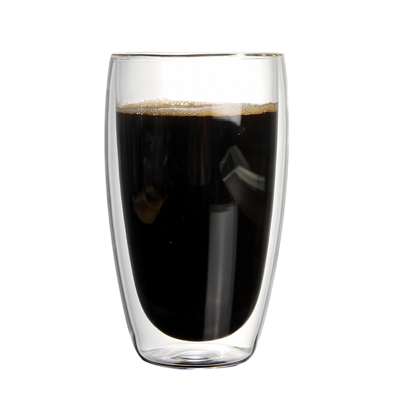 Alibaba te praghas saoire ard-chaighdeán saoire teas resistant resistant mug gloine caife dúbailte balla le láimhseáil 200ml