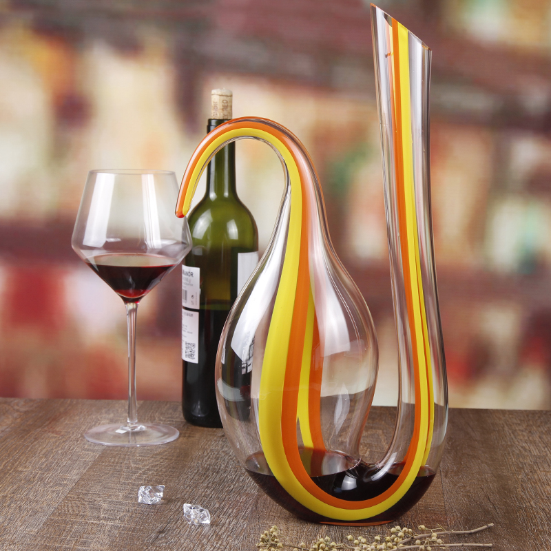Sanzo táirgí nua blown láimhe lámh-saor in aisce criostail fíon dearg carafe decanter gloine le haghaidh bronntanais