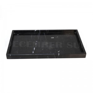 Tráidire marmair dronuilleog dubh ar ardchaighdeán