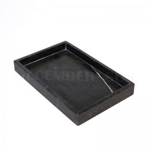 Tráidire marmair dronuilleog dubh ar ardchaighdeán