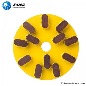 Tá cupán diamaint roisín ZL-16MS ag meilt diosca do shnasú eibhir marmair